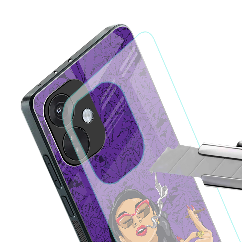 purple smoke back phone cover | glass case for oneplus nord ce 3
