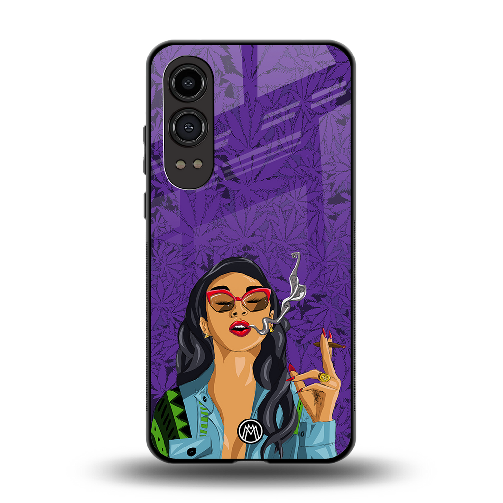 purple smoke back phone cover | glass case for oneplus nord ce 4 lite