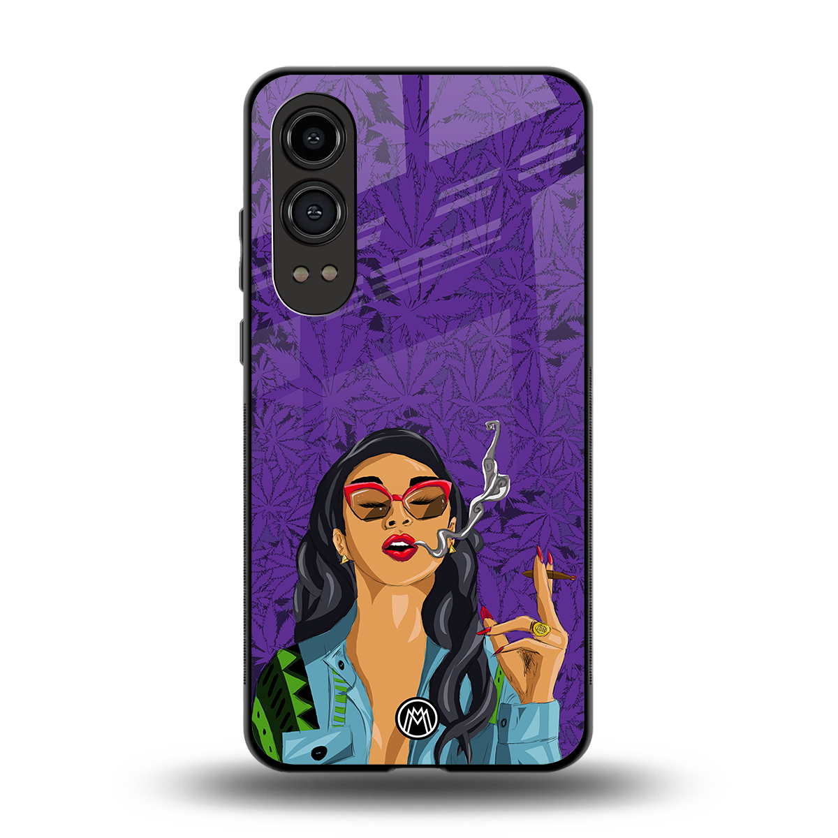 purple smoke back phone cover | glass case for oneplus nord ce 4 lite