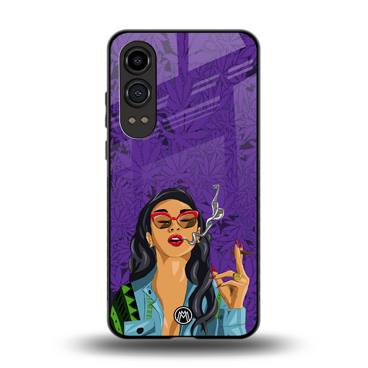 purple smoke back phone cover | glass case for oneplus nord ce 4 lite