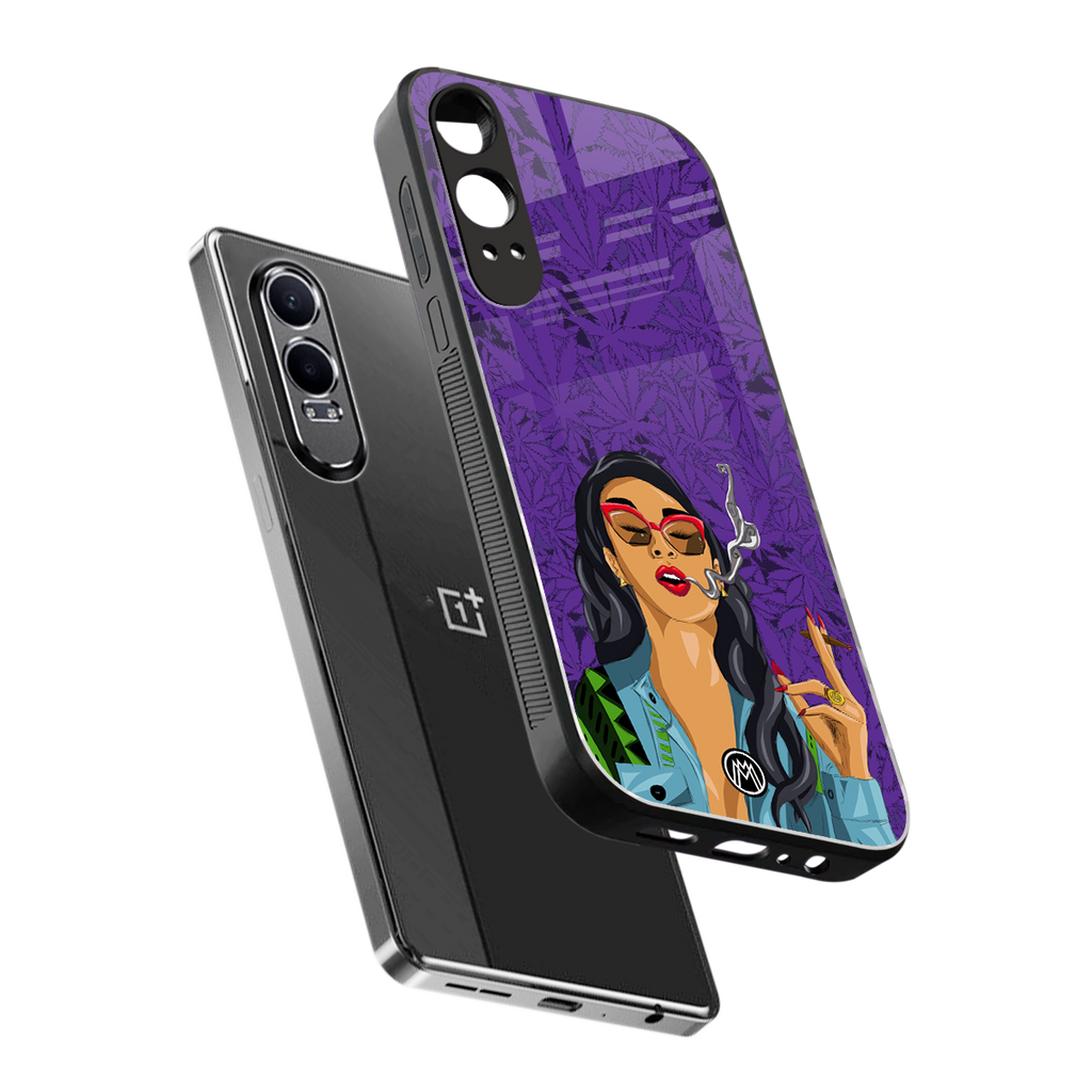purple smoke back phone cover | glass case for oneplus nord ce 4 lite