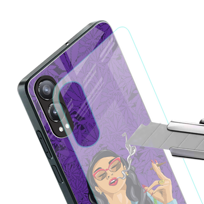purple smoke back phone cover | glass case for oneplus nord ce 4 lite