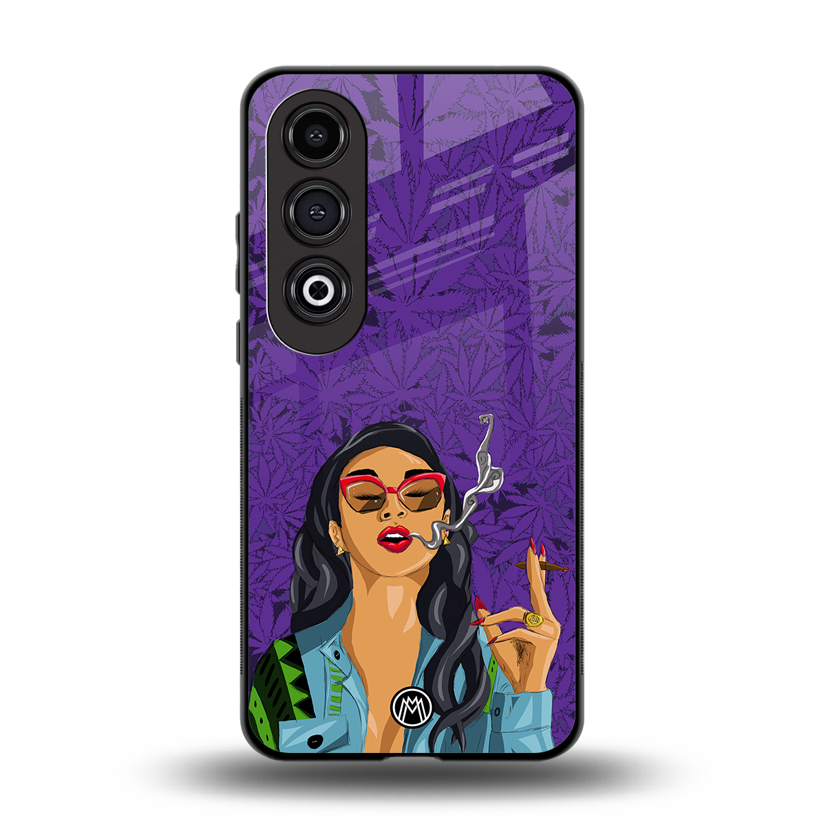 purple smoke back phone cover | glass case for oneplus nord ce 4