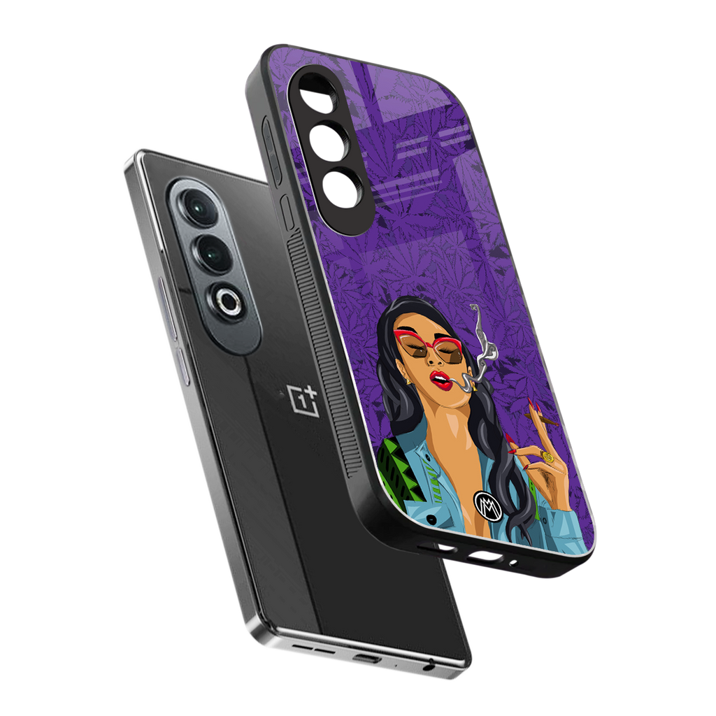 purple smoke back phone cover | glass case for oneplus nord ce 4