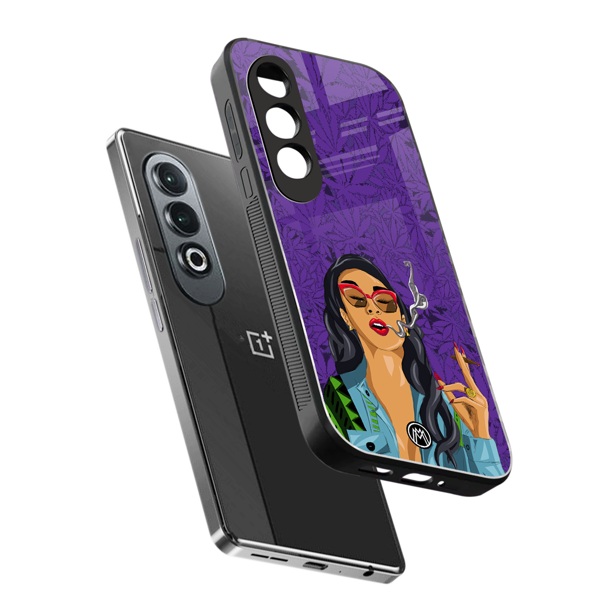 purple smoke back phone cover | glass case for oneplus nord ce 4