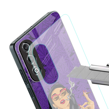 purple smoke back phone cover | glass case for oneplus nord ce 4