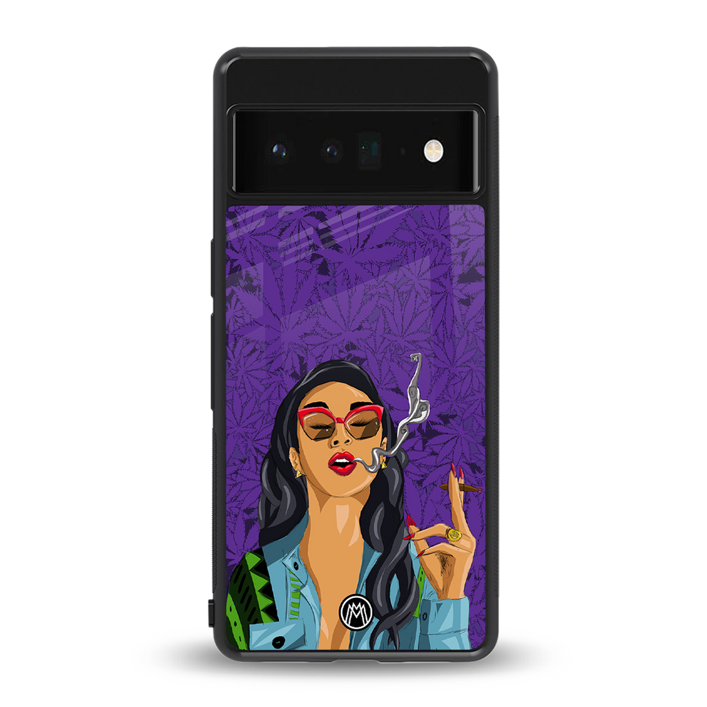 purple smoke back phone cover | glass case for google pixel 6 pro