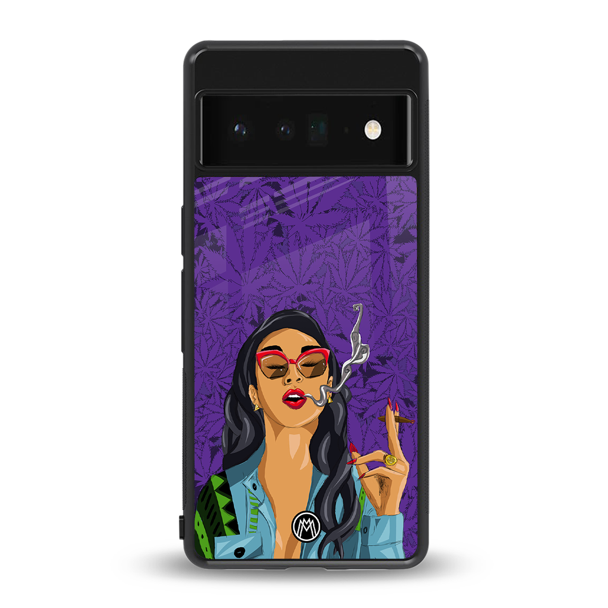 purple smoke back phone cover | glass case for google pixel 6 pro