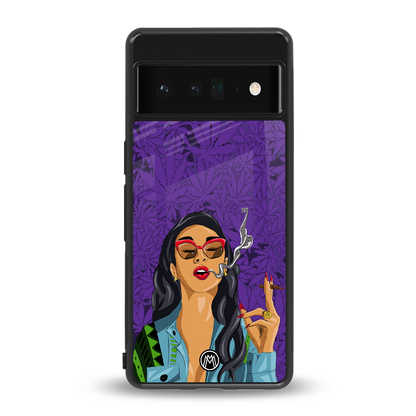 purple smoke back phone cover | glass case for google pixel 6 pro