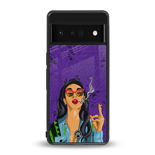 purple smoke back phone cover | glass case for google pixel 6 pro