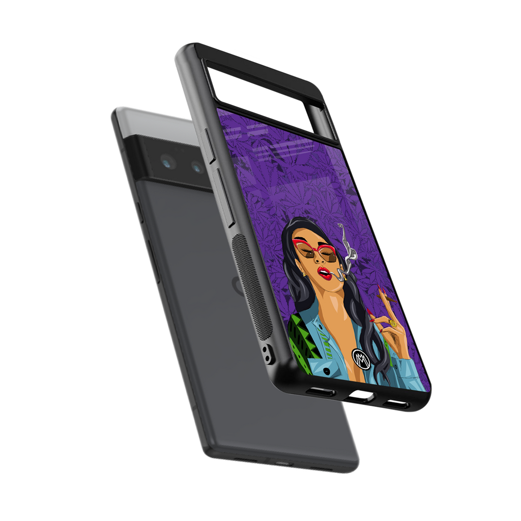 purple smoke back phone cover | glass case for google pixel 6 pro