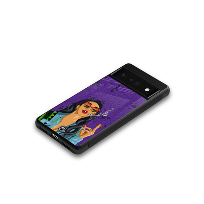purple smoke back phone cover | glass case for google pixel 6 pro