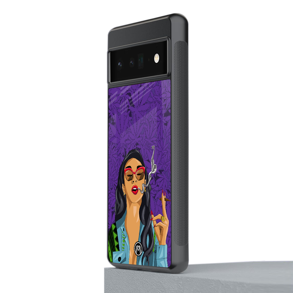purple smoke back phone cover | glass case for google pixel 6 pro