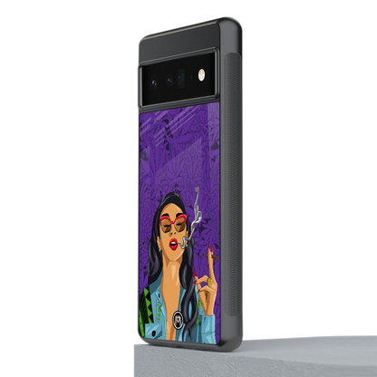 purple smoke back phone cover | glass case for google pixel 6 pro