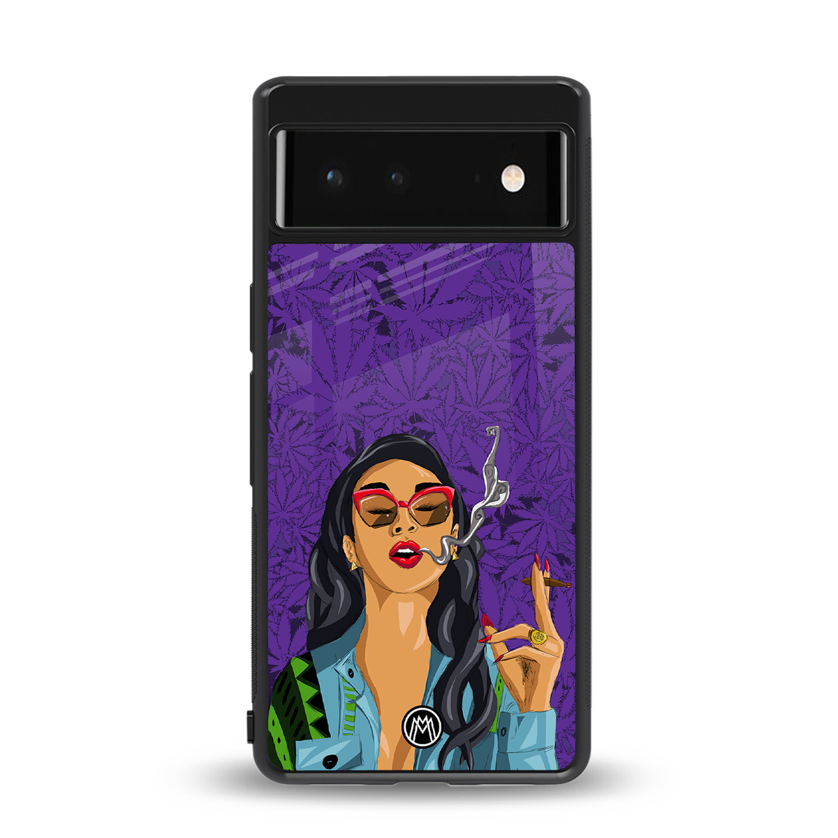 purple smoke back phone cover | glass case for google pixel 6