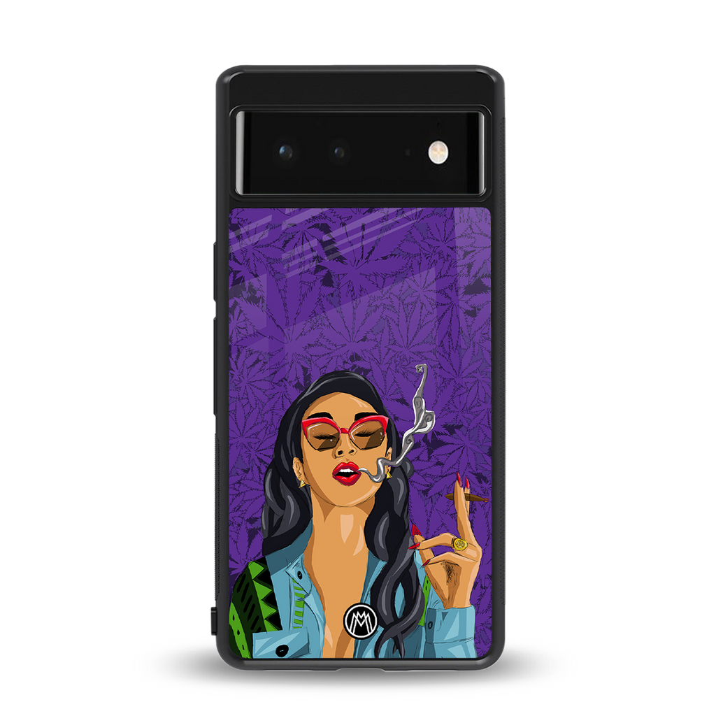 purple smoke back phone cover | glass case for Google Pixel 6A