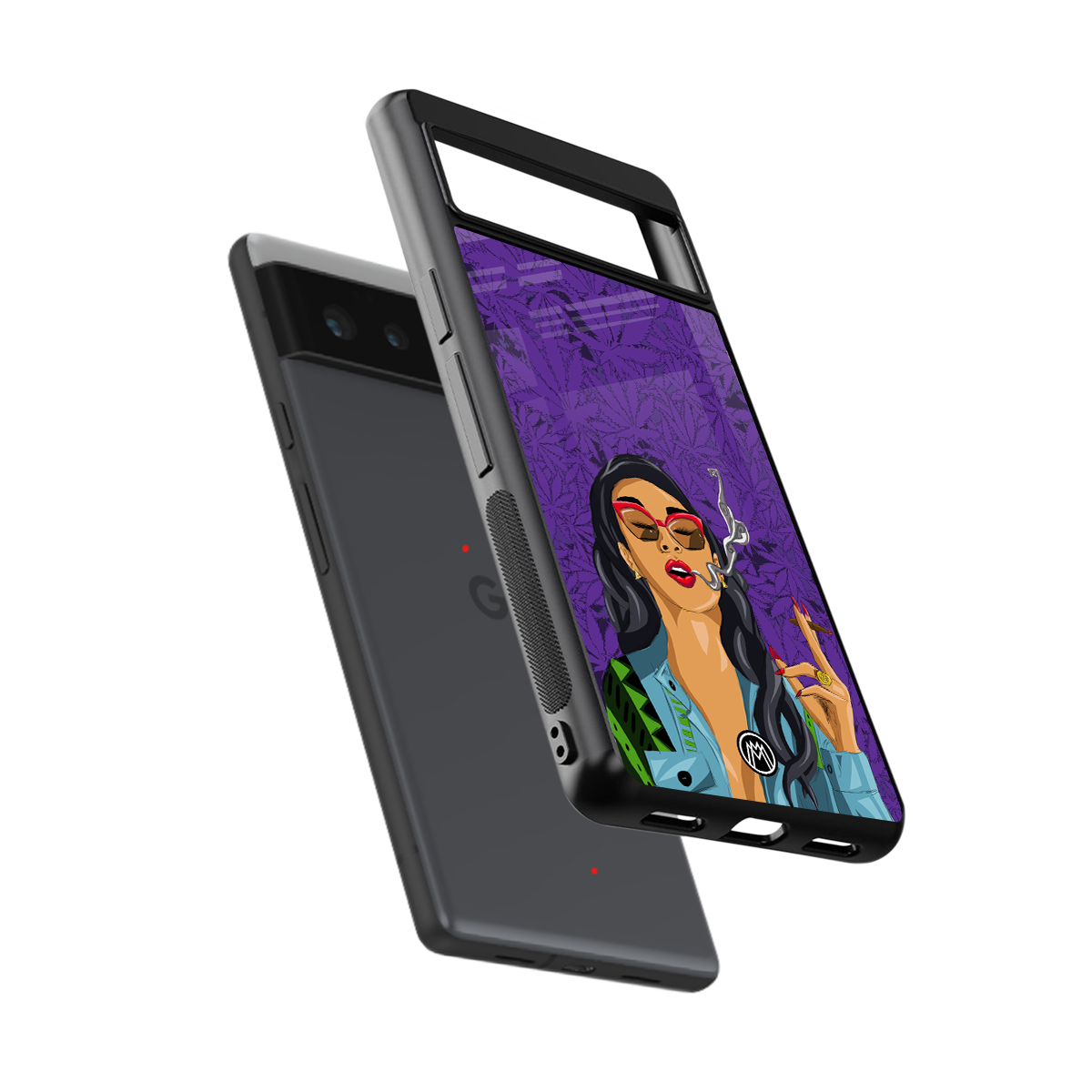 purple smoke back phone cover | glass case for google pixel 6