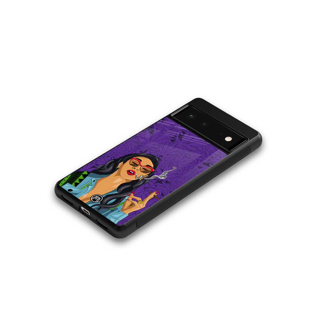 purple smoke back phone cover | glass case for google pixel 6