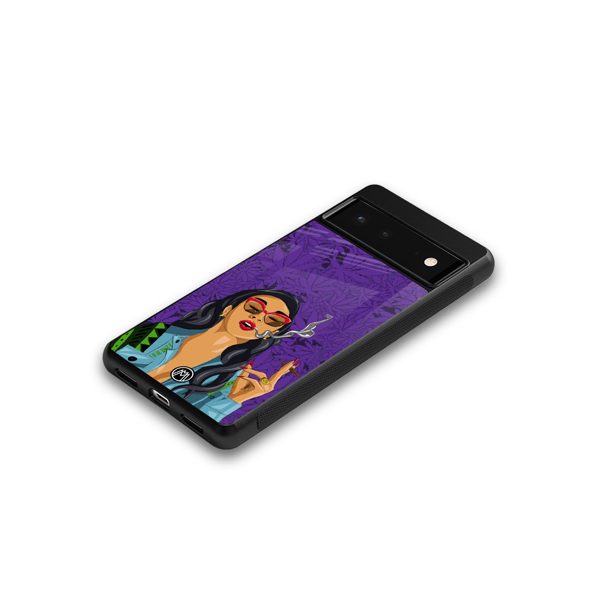 purple smoke back phone cover | glass case for google pixel 6