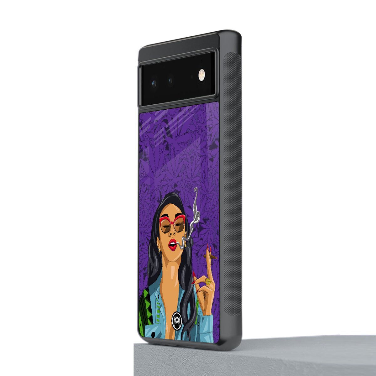 purple smoke back phone cover | glass case for google pixel 6