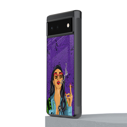 purple smoke back phone cover | glass case for Google Pixel 6A
