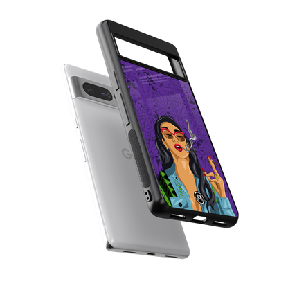 purple smoke back phone cover | glass case for google pixel 7 pro