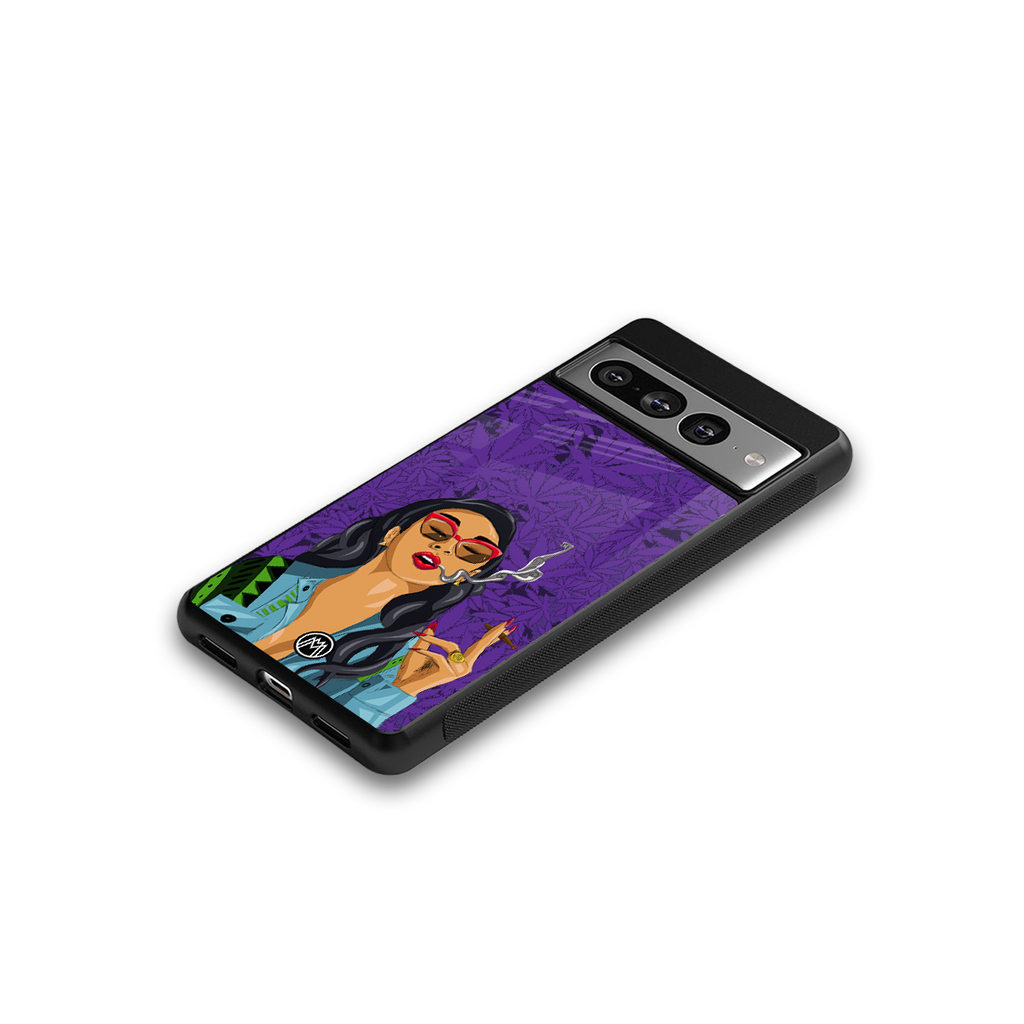 purple smoke back phone cover | glass case for google pixel 7 pro