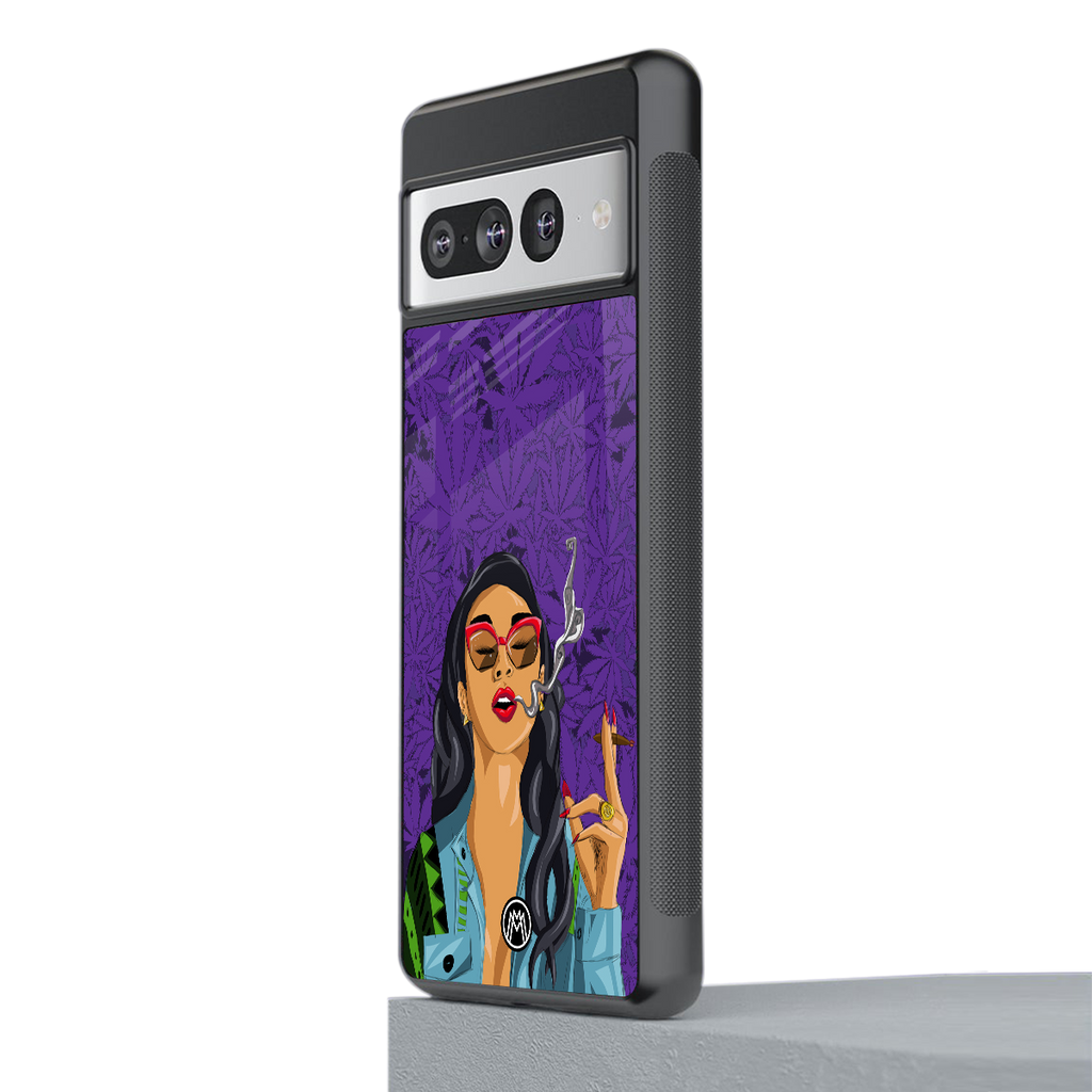 purple smoke back phone cover | glass case for google pixel 7 pro