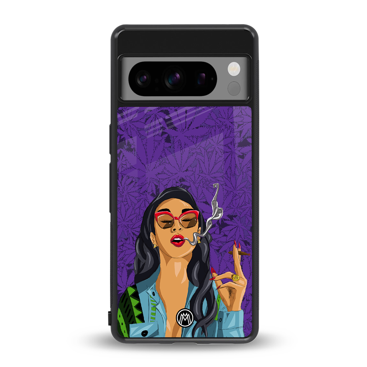 purple smoke back phone cover | glass case for google pixel 8 pro