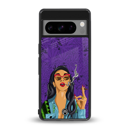 purple smoke back phone cover | glass case for google pixel 8 pro