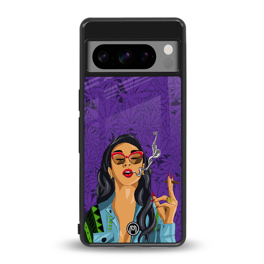 purple smoke back phone cover | glass case for google pixel 8 pro