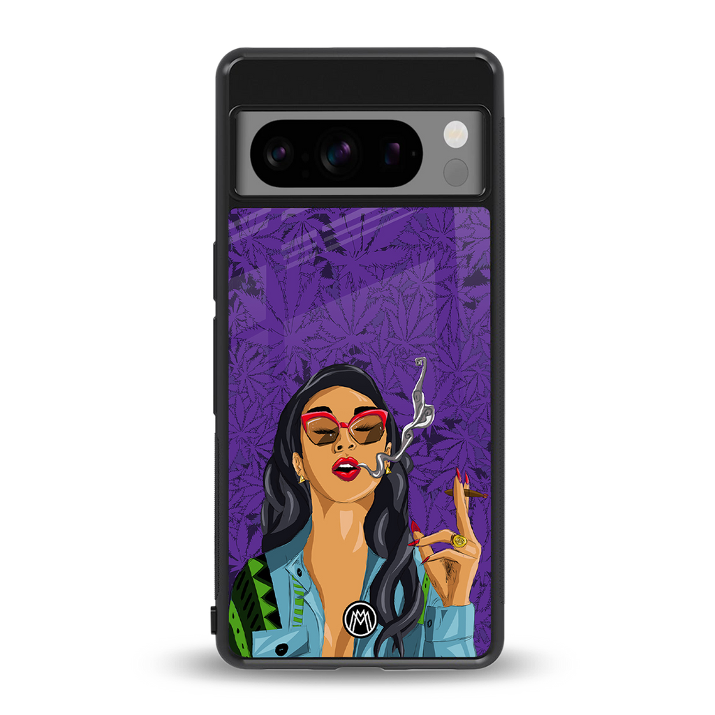 purple smoke back phone cover | glass case for google pixel 8 pro