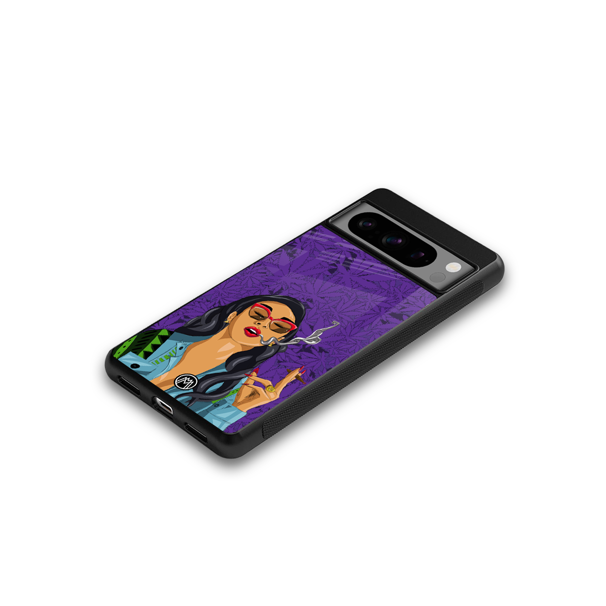 purple smoke back phone cover | glass case for google pixel 8 pro