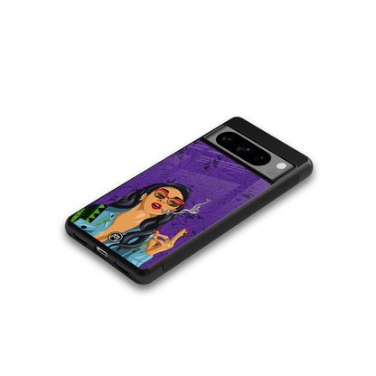 purple smoke back phone cover | glass case for google pixel 8 pro