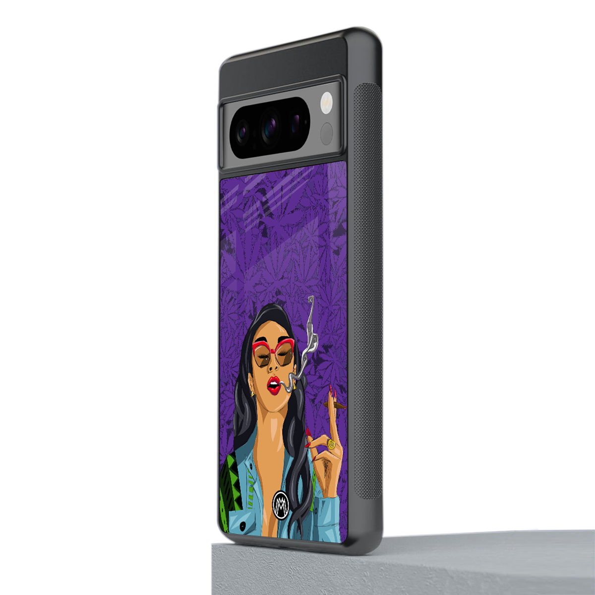 purple smoke back phone cover | glass case for google pixel 8 pro