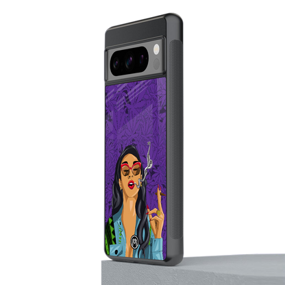 purple smoke back phone cover | glass case for google pixel 8 pro