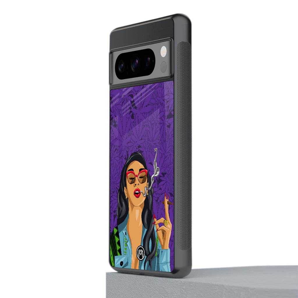 purple smoke back phone cover | glass case for google pixel 8 pro
