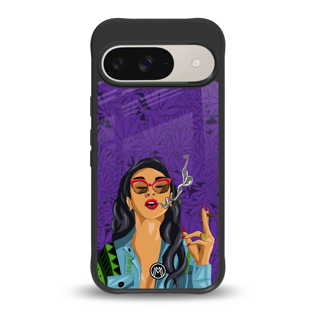 purple smoke back phone cover | glass case for google pixel 9