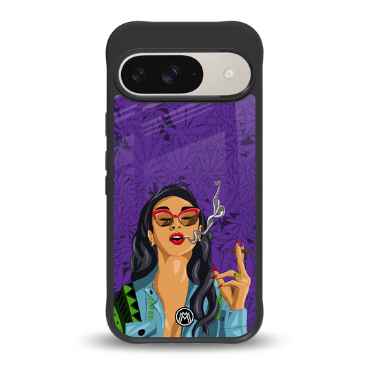 purple smoke back phone cover | glass case for google pixel 9