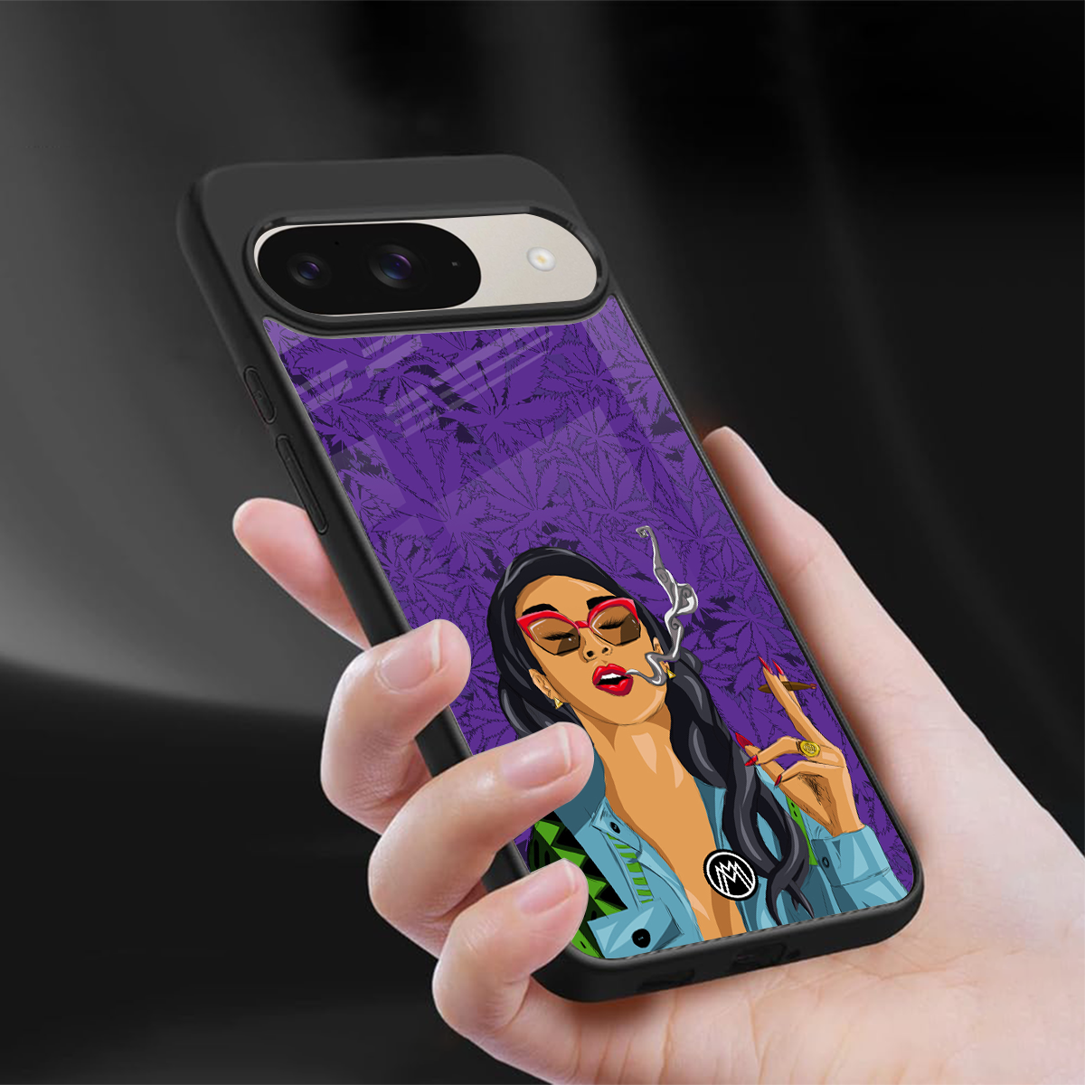 purple smoke back phone cover | glass case for google pixel 9