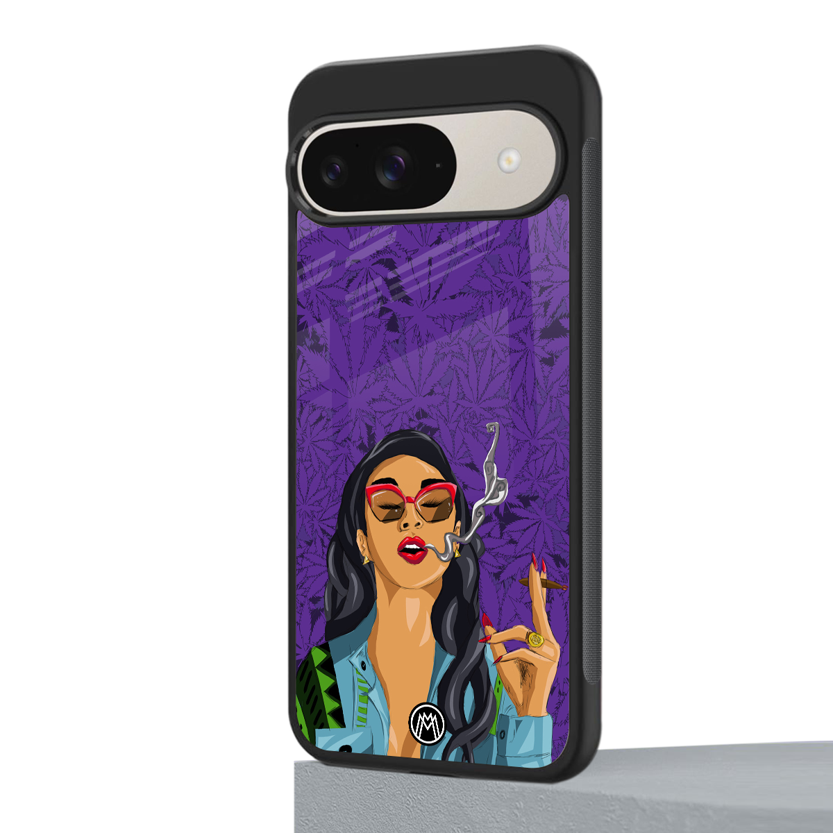 purple smoke back phone cover | glass case for google pixel 9