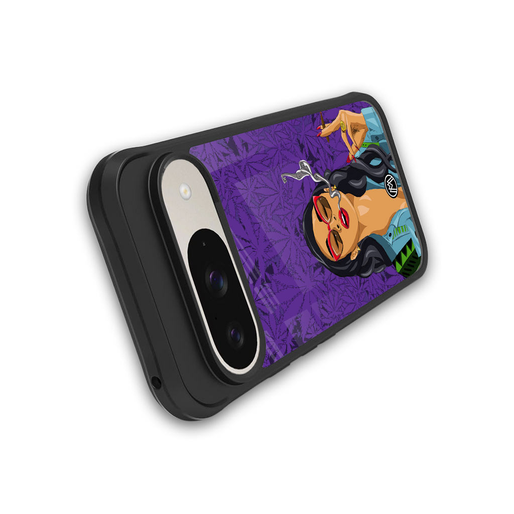 purple smoke back phone cover | glass case for google pixel 9