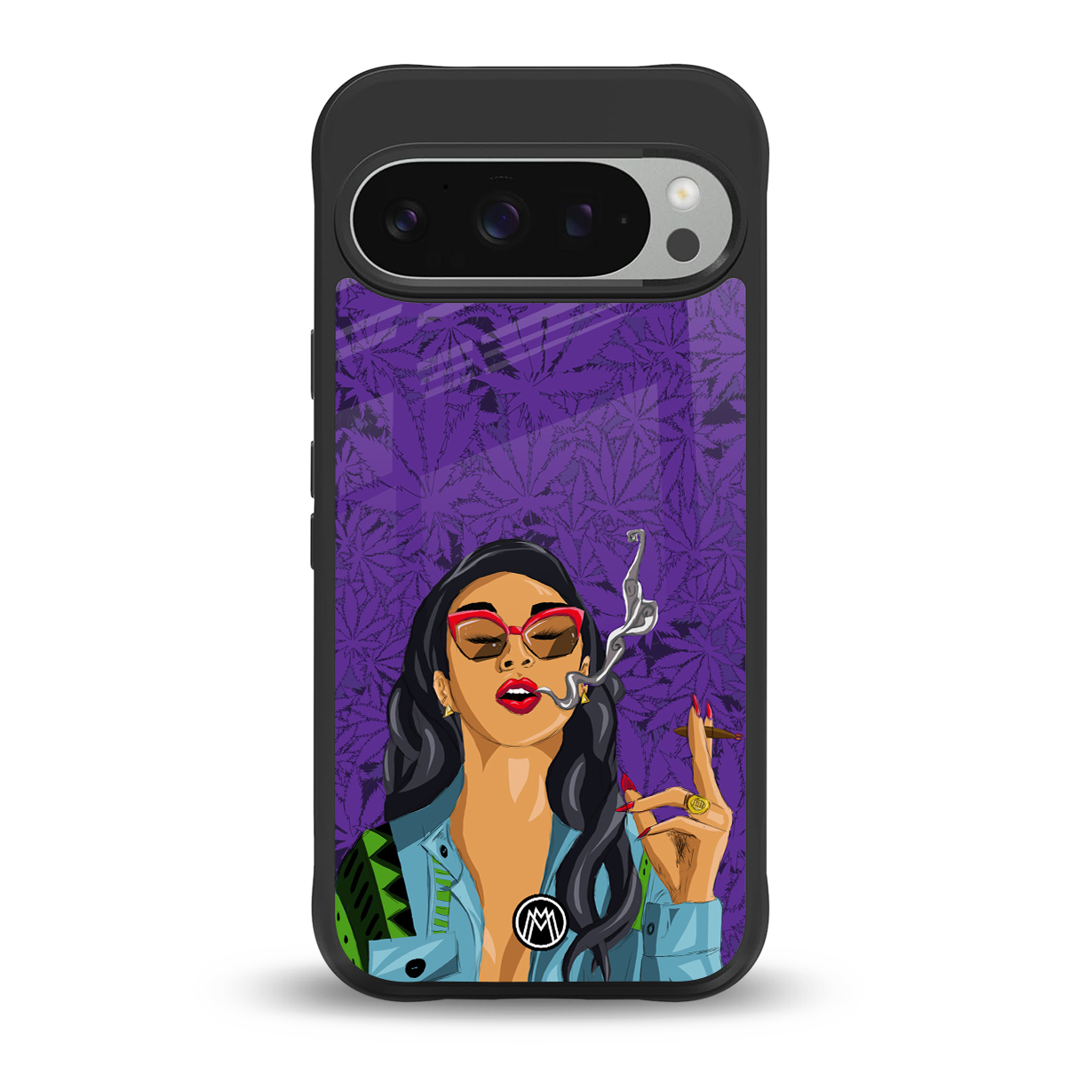 purple smoke back phone cover | glass case for google pixel 9 pro xl