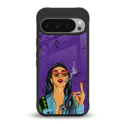 purple smoke back phone cover | glass case for google pixel 9 pro xl