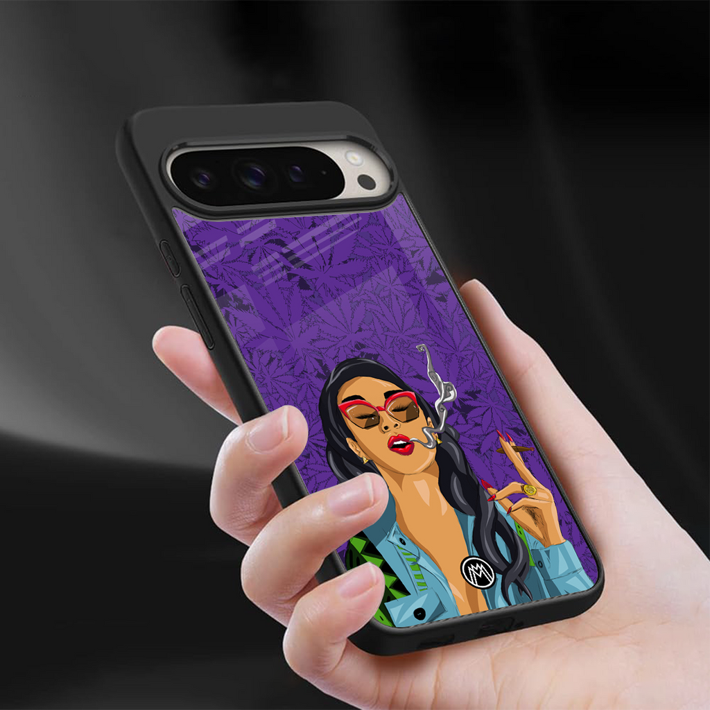 purple smoke back phone cover | glass case for google pixel 9 pro xl