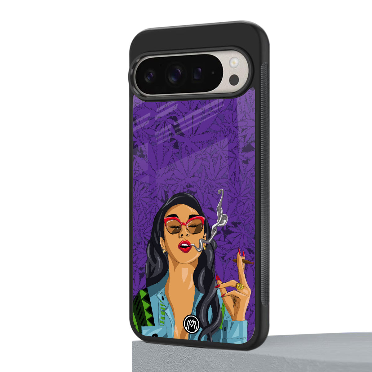 purple smoke back phone cover | glass case for google pixel 9 pro xl