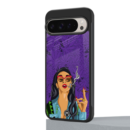 purple smoke back phone cover | glass case for google pixel 9 pro xl