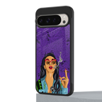 purple smoke back phone cover | glass case for google pixel 9 pro