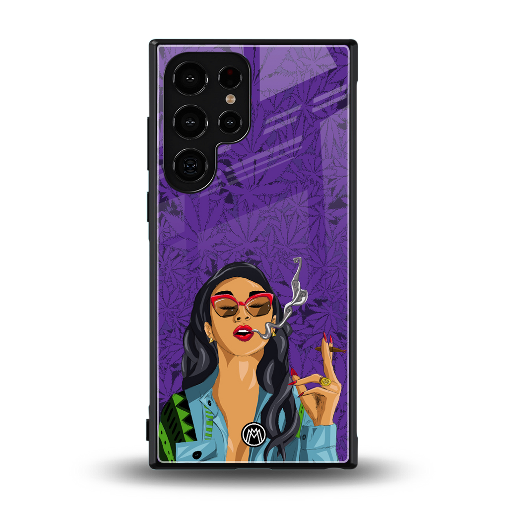purple smoke back phone cover | glass case for samsung galaxy s23 ultra