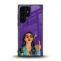 purple smoke back phone cover | glass case for samsung galaxy s23 ultra